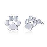 Animal Paw Stud Earrings | Pet Paw Print Earrings | Sterling Silver Earrings