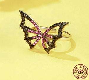 Butterfly Elf Zircon Ring | Enchanting Sterling Silver Jewelry 