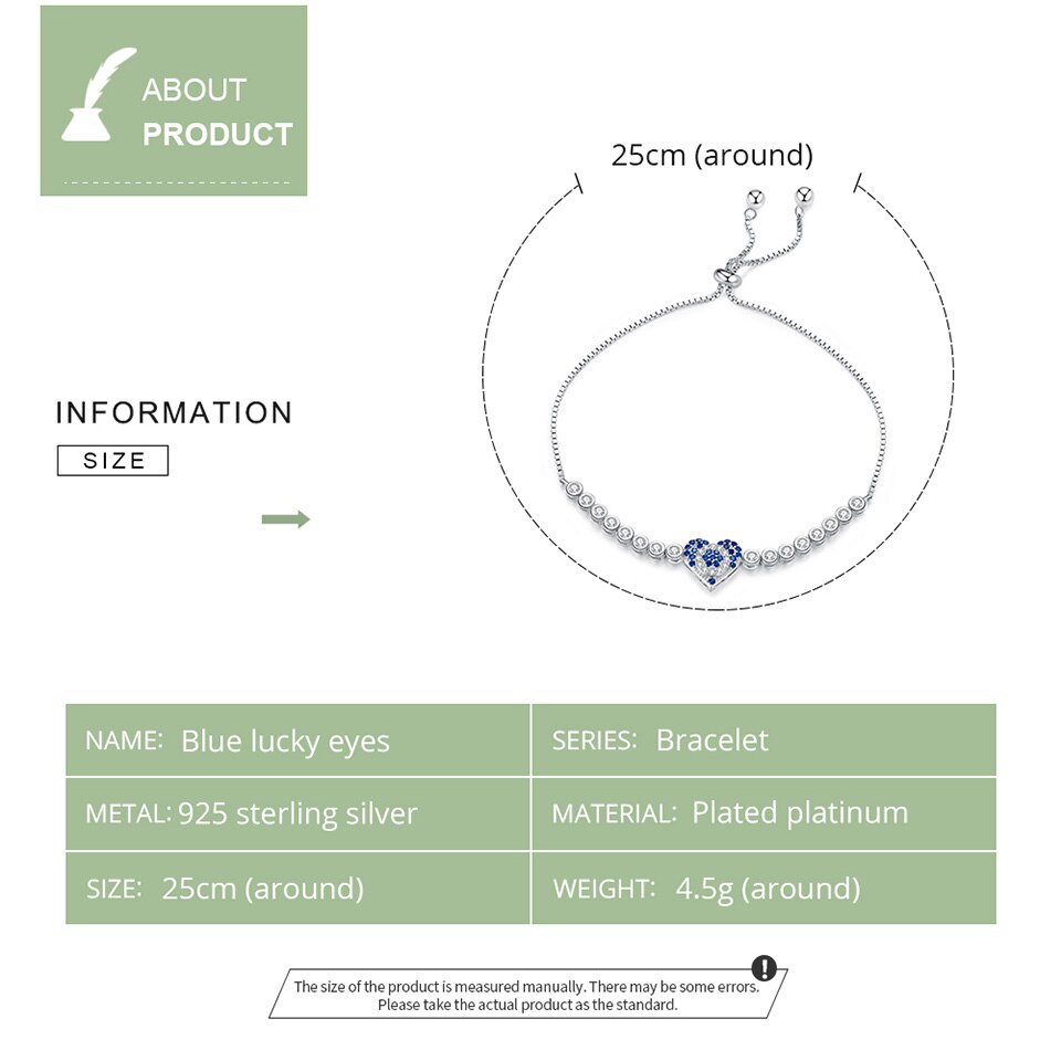 Heart Blue Eye Bracelet | Blue Design Chain Bracelet