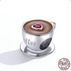 Coffee Cup Metal Beads 