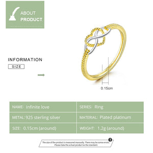 Infinity Love Gold Color Ring | Timeless Symbol of Eternal Love 
