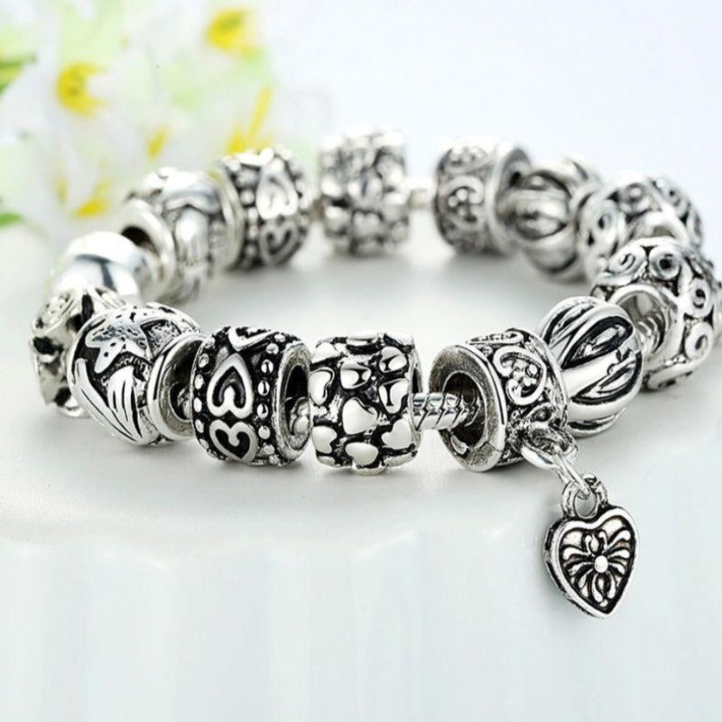 Silver Charm Bracelet | Stylish Bracelets | Heart Bracelets | Bracelets