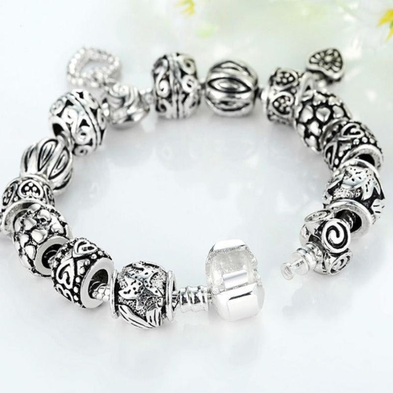 Silver Charm Bracelet | Stylish Bracelets | Heart Bracelets | Bracelets