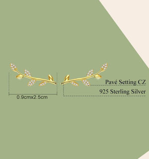 Tree Leaves Gold Color Earrings 