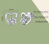 Classic Cubic Zircon Earrings | Silver Earrings | Heart Earrings | Earrings