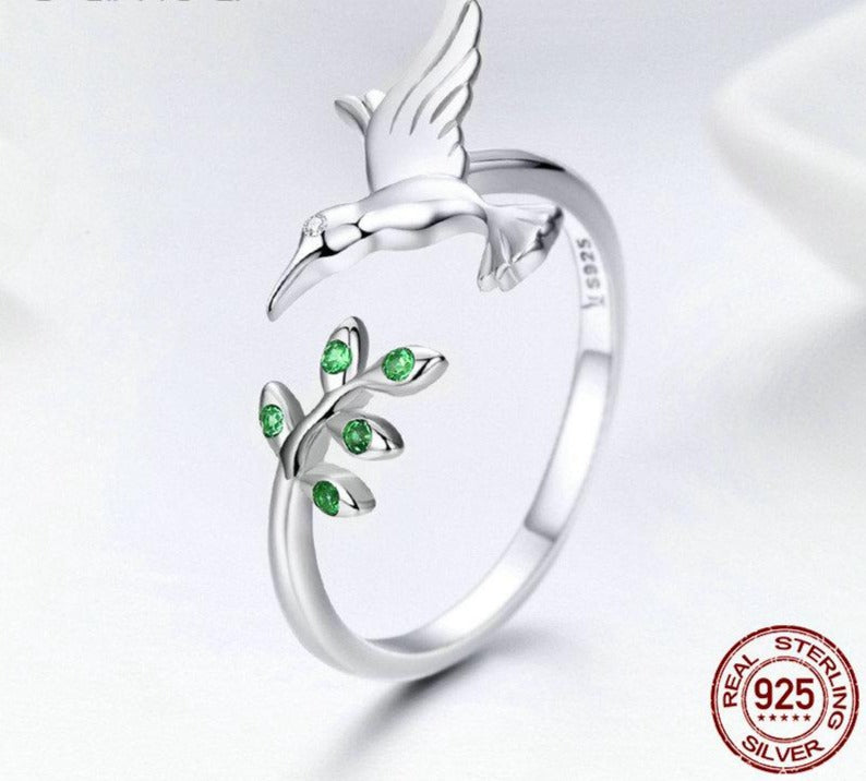 Bird & Tree Leaves Rings | Wedding Rings | Zircon Rings | Rings for Women