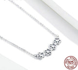 Dog and Cat Paw Silver Choker Necklace
