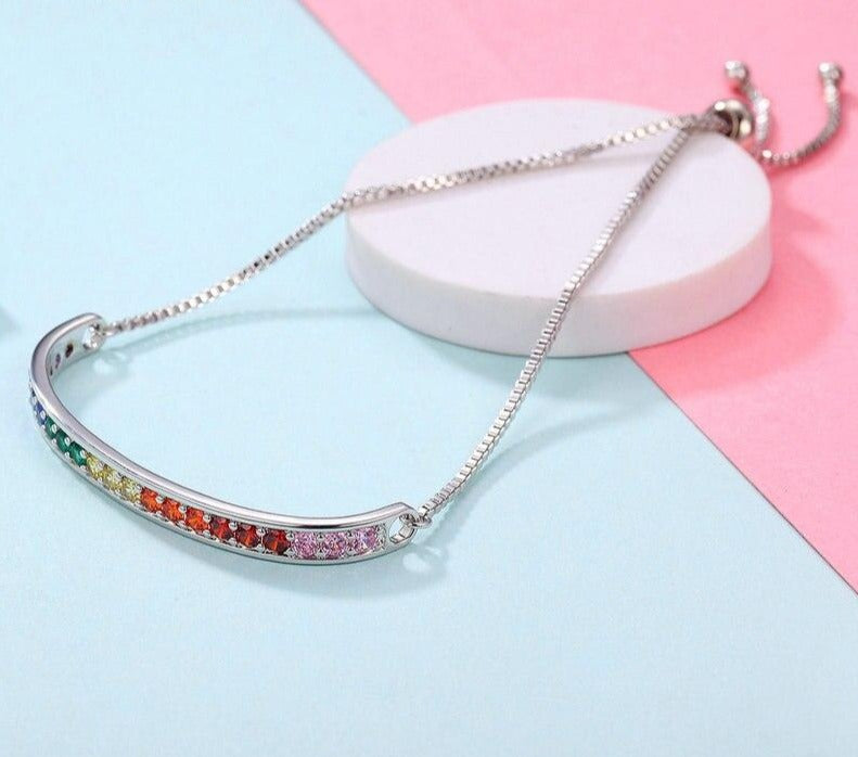 Rainbow Crystal Bracelet | Unique Fashionable Ladies Bracelet