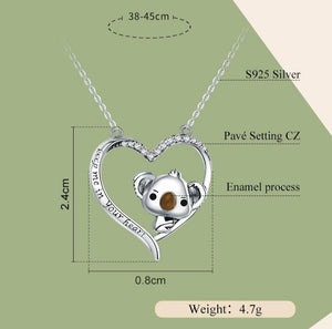 Koala in Heart Necklaces 
