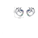 Stud Earring | Love Heart Ear Studs | Love Heart Cute Animal Earring | Stud Earrings for Women | Unicorn Stud Earrings|
