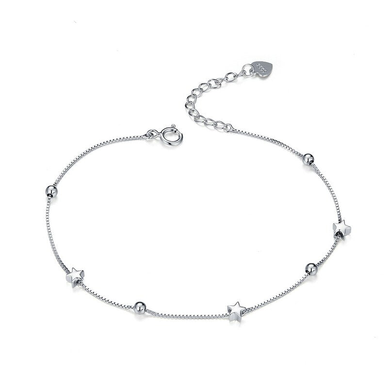 Heart and Star Beads Chain Bracelet