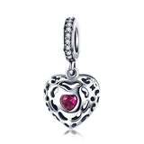 Happiness Heart Pink CZ Charms | 925 Sterling Silver Bead