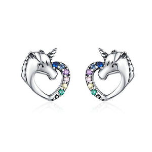 Stud Earring | Love Heart Ear Studs | Love Heart Cute Animal Earring | Stud Earrings for Women | Unicorn Stud Earrings|