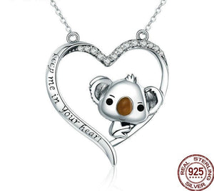 Koala in Heart Necklaces | Sterling Silver Necklaces | Pendant Necklaces