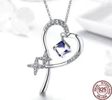 Heart & Star Shape Necklaces Blue Zircon 