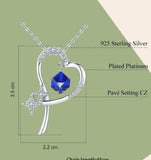 Heart & Star Shape Necklaces Blue Zircon 