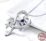 Heart & Star Shape Necklaces Blue Zircon 