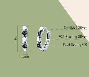 Silver Heart to Heart Hoop Earring 