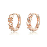 Silver Heart to Heart Hoop Earring 