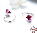 Heartbeat Shape Pink Red Earrings 