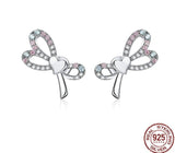 Heart Belt Stud Earrings | Bowknot Earrings | Sterling Silver Earrings