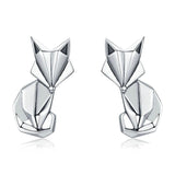 Fox Stud Earrings | Animal Ear Studs | Sterling Silver Earring