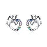 🦄 Hypoallergenic Unicorn Heart Stud Earrings