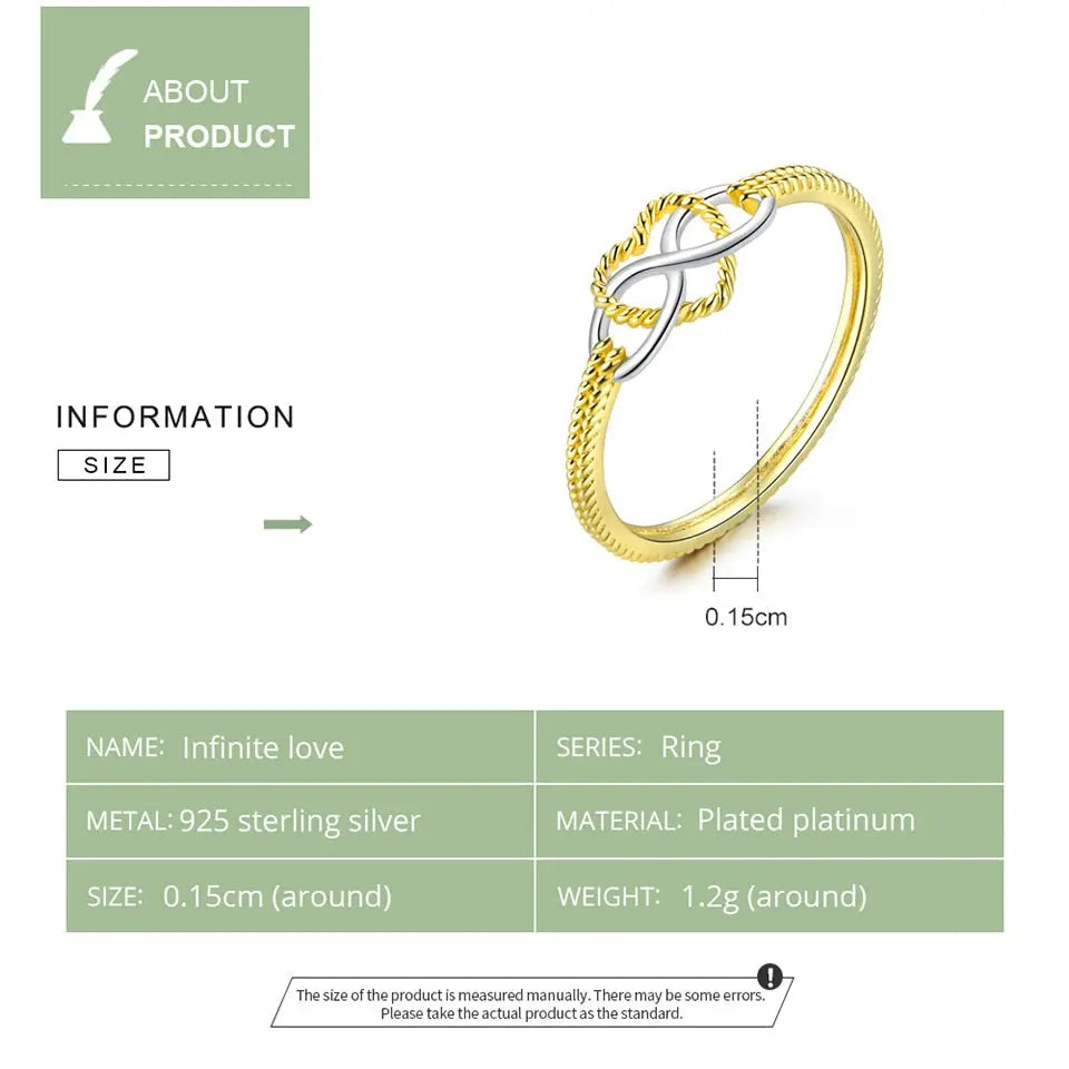 Infinity Love Gold Color Ring.