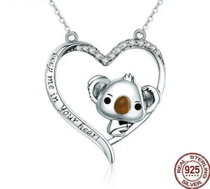 Koala in Heart Necklaces 