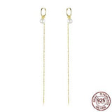 Long Chain Pearl Earrings