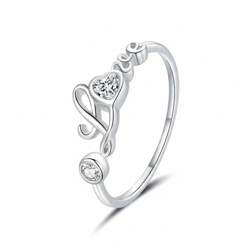 S925 Sterling Silver Love ring with sparkling pavé CZ stones – Jewelry Towns