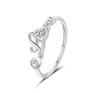 Love Sterling Silver Adjustable Ring | 925 Silver Romantic Jewelry | 