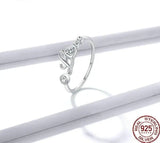 Love Sterling Silver Adjustable Ring | 925 Silver Romantic Jewelry | 