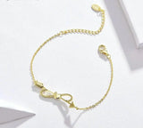 Love on a String Bracelet – 925 Sterling Silver Adjustable Dainty CZ Bracelet for Women 