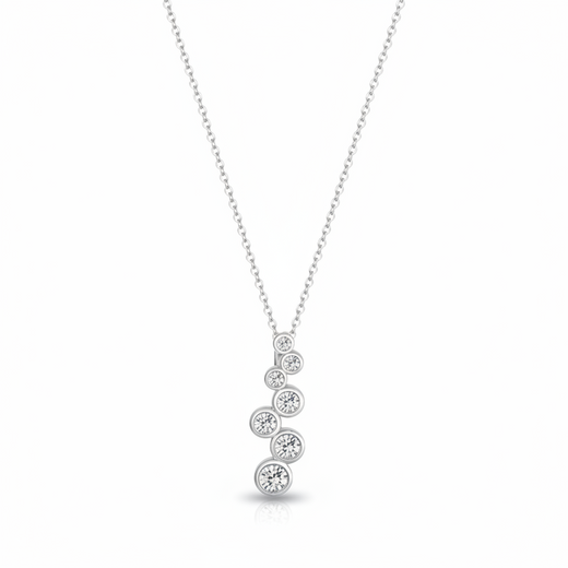 Graduated bubble necklace in 925 sterling silver