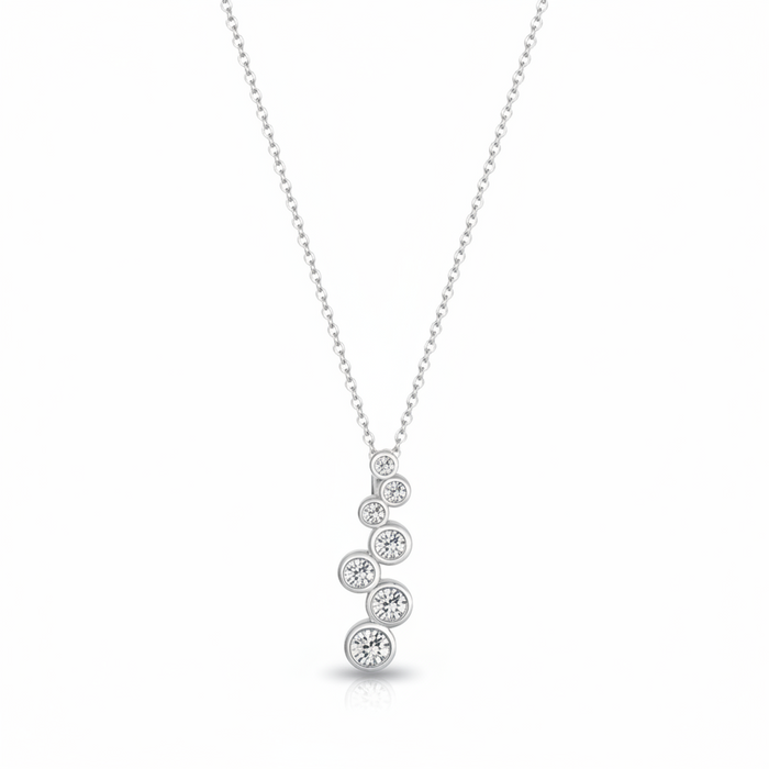 Graduated bubble necklace in 925 sterling silver