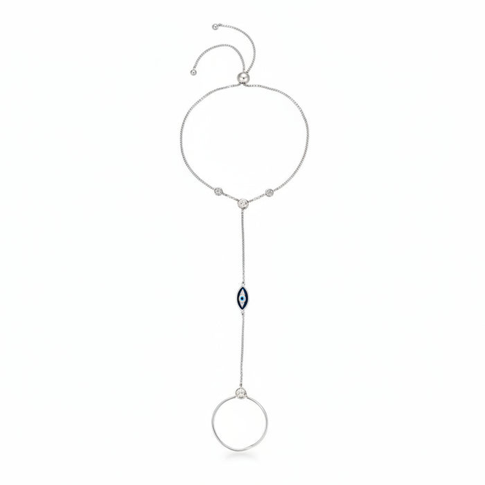 Magic Blue Eye bracelet in 925 sterling silver with cubic zirconia