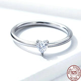 Moissanite Engagement Ring – 925 Sterling Silver Platinum Plated Solitaire Ring for Women 