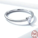Moissanite Engagement Ring – 925 Sterling Silver Platinum Plated Solitaire Ring for Women 