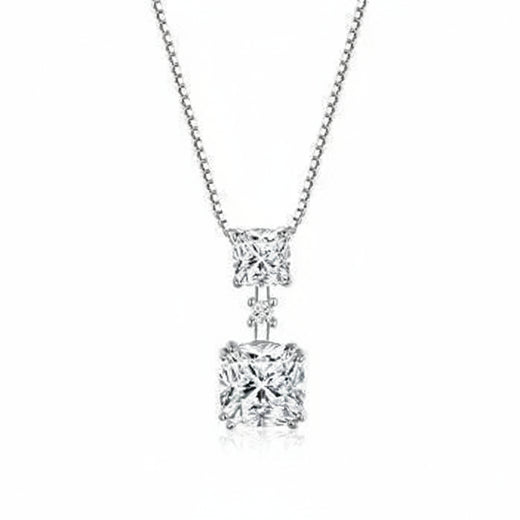 Round moissanite solitaire necklace in 925 sterling silver