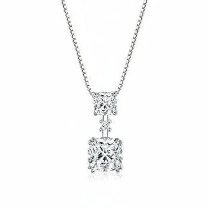 Round moissanite solitaire necklace in 925 sterling silver