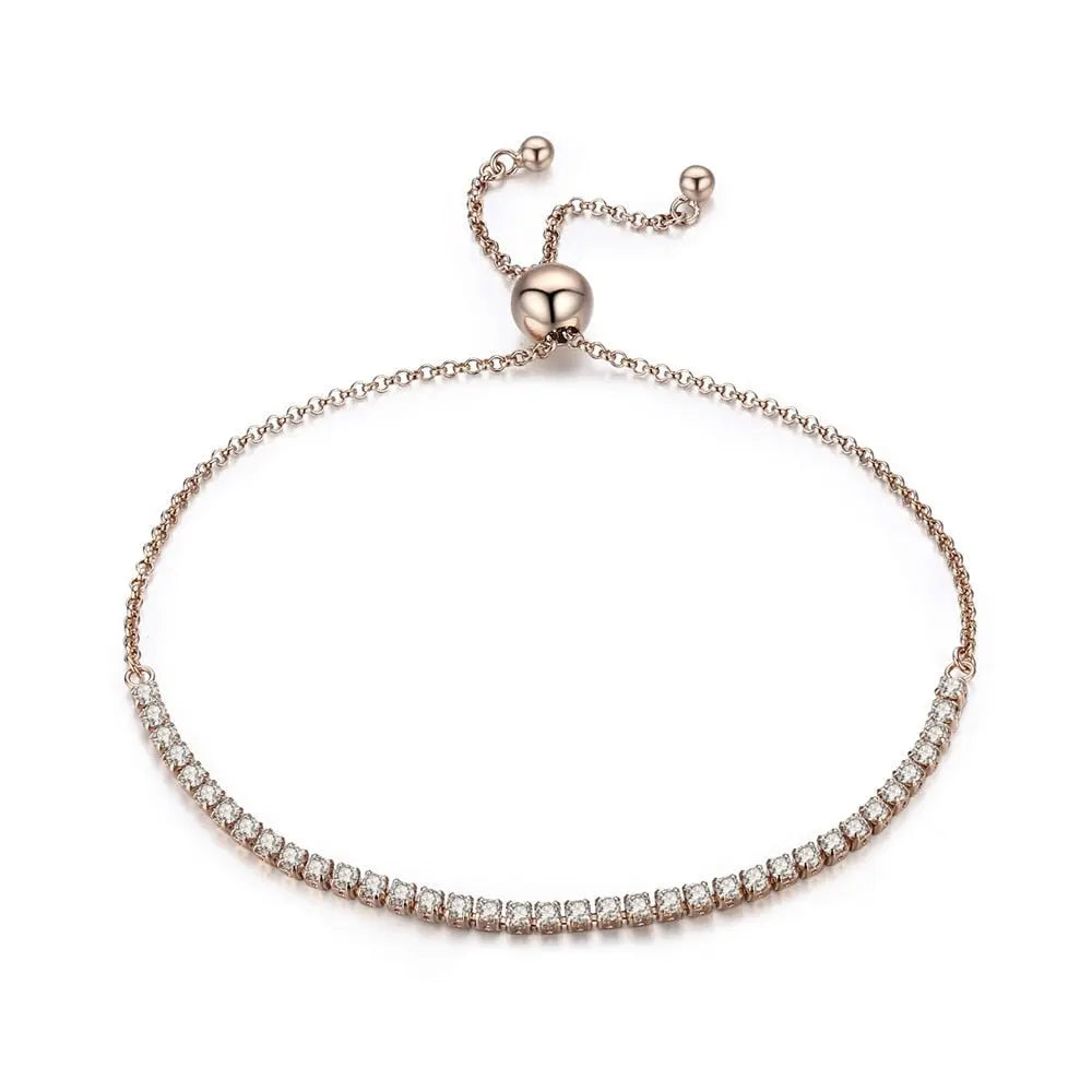 Adjustable moissanite tennis bracelet detail