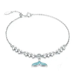 Ocean Whisper Blue Fish Tail Bracelet – 925 Sterling Silver CZ Jewelry for Women 
