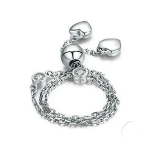 💖 925 Sterling Silver Pave Heart Bracelet – Sparkling Elegance for Every Occasion 