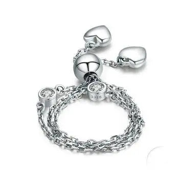 💖 925 Sterling Silver Pave Heart Bracelet – Sparkling Elegance for Every Occasion 