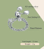 💖 925 Sterling Silver Pave Heart Bracelet – Sparkling Elegance for Every Occasion 
