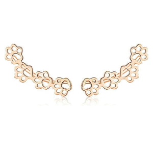 Silver Footprints Stud Earrings 