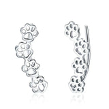 Silver Footprints Stud Earrings 