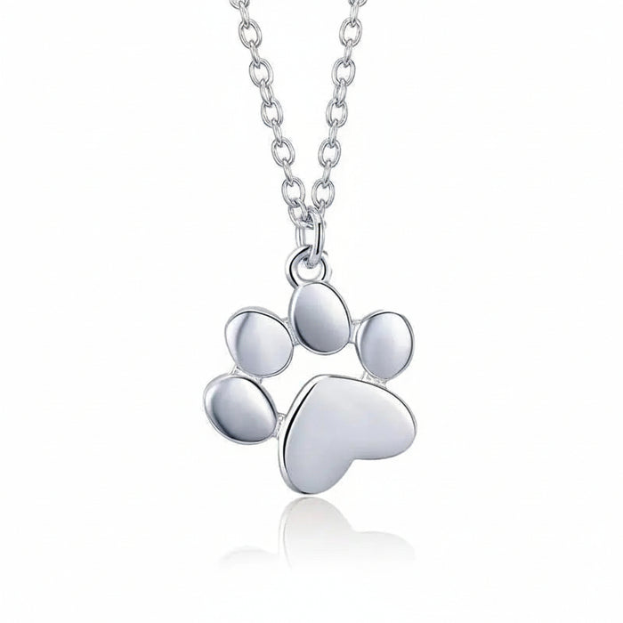 925 sterling silver paw-print pendant necklace