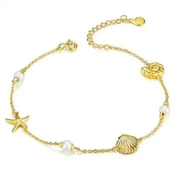 Pearl Shell Chain Bracelet.